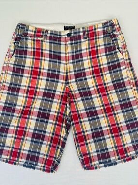 Vintage Ralph Lauren Polo Jeans Golf Plaid Cotton Men’s Shorts Size 36”x11”